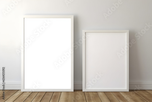 Blank Canvas Brilliance: Soft Lighting Frame Mockup, generative ai