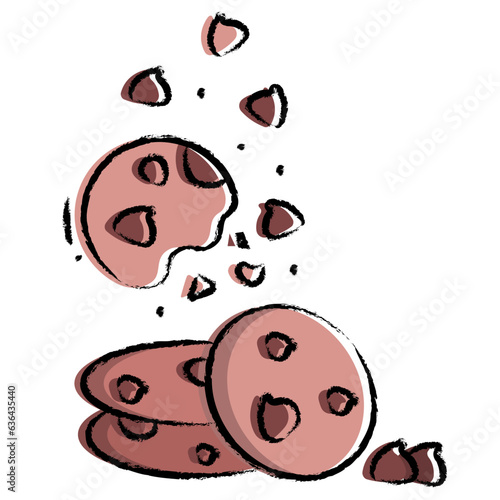 Hand drawn Choco cookies icon