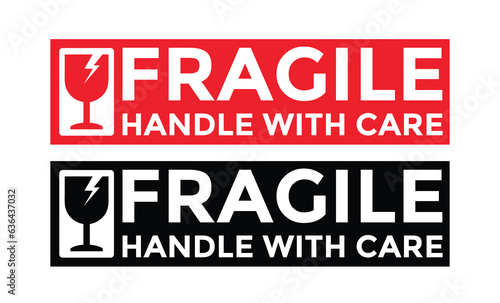 Fragile Handle with Care Sticker lable Vector EPS 10
