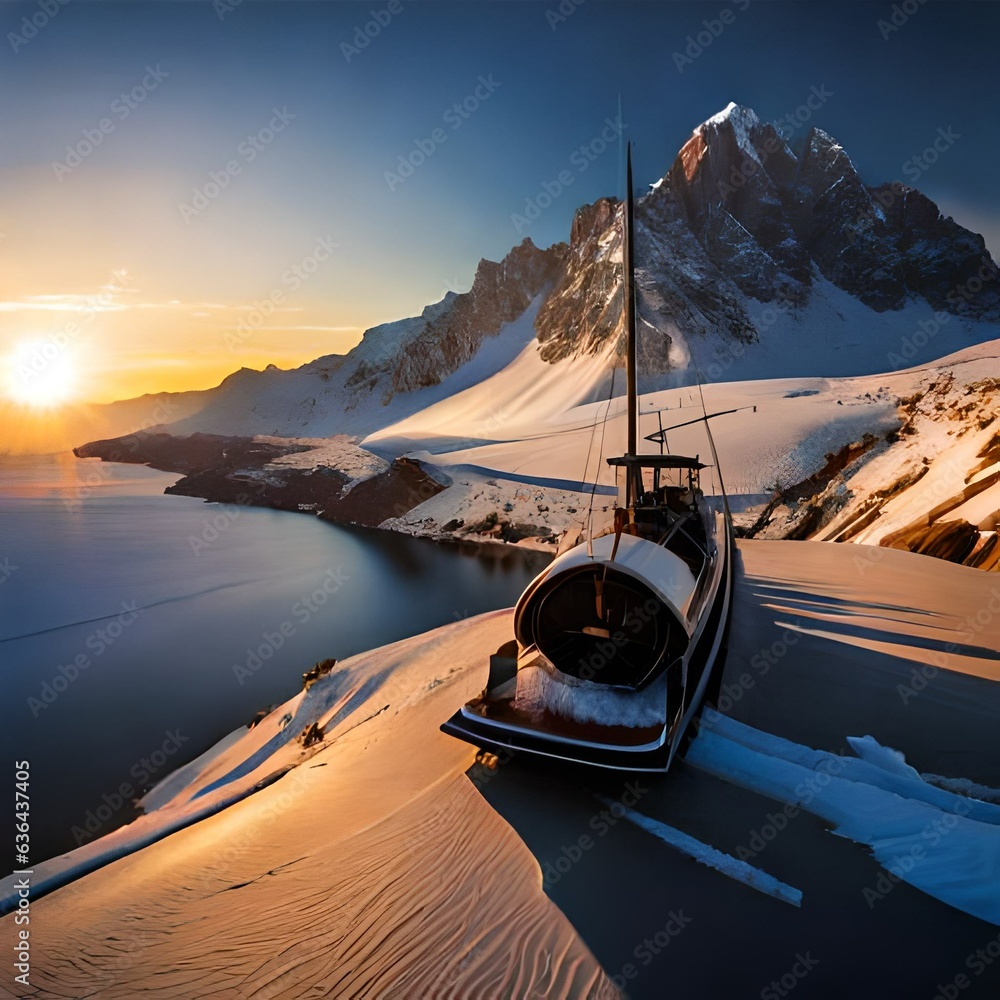 Fototapeta premium sunset in the mountains