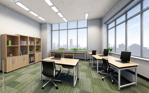 Wallpaper Mural Photorealistic interior study room or work office indoor minimalist modern Torontodigital.ca