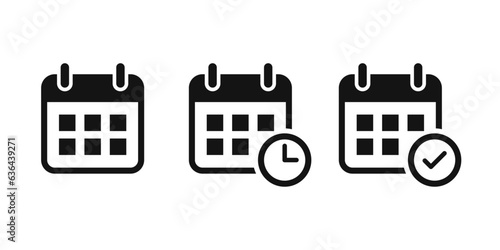 Calendar vector icon set. Schedule icon symbol vector illustration