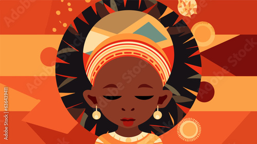 Native African baby's innocence in illustration.