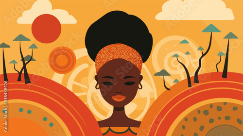 Vector illustration of a spirited African child.