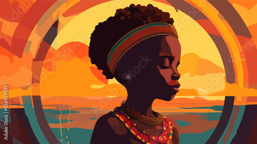 Artful rendition of a child from native African peoples.