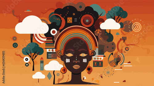 Native African child's innocence in illustration.