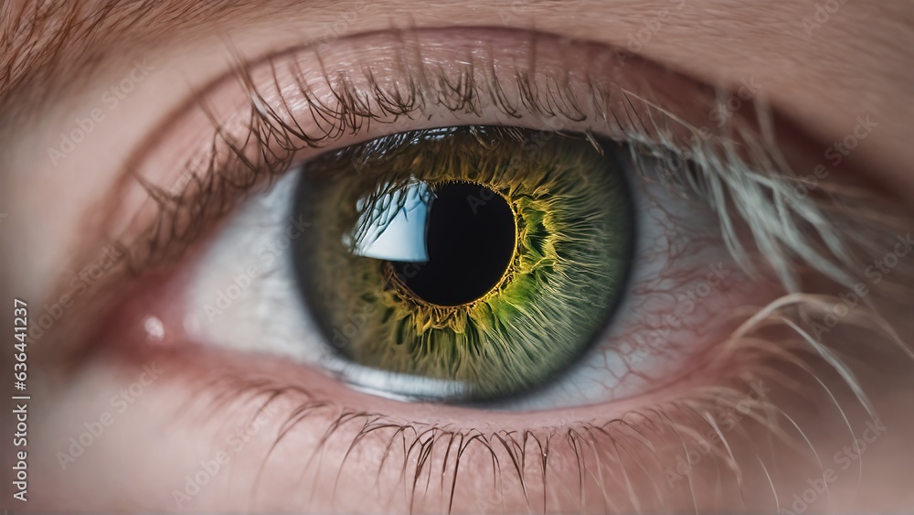 Fototapeta premium white person with green eye