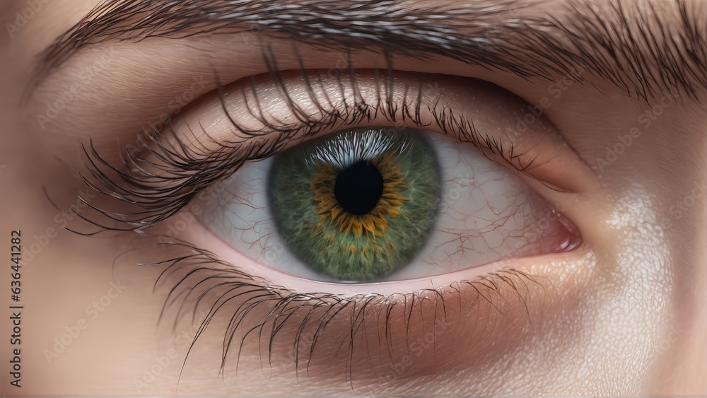 Fototapeta premium white person with green eye