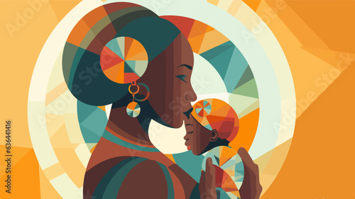 Native African mother's vitality in artistic form.