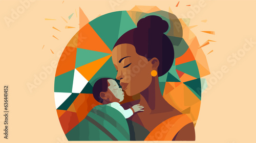 Vector rendering of native African mothers.
