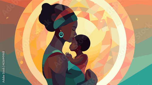 Native African mother's wisdom in vector form.