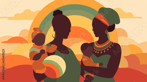 Joyful African pride baby captured in art.