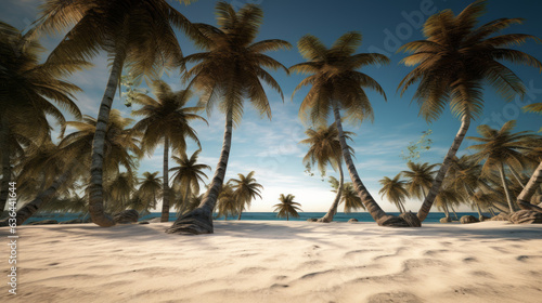 Tropical palm trees on a sandy beach