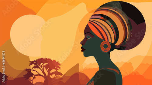 Resilient woman from native African peoples illustrated.