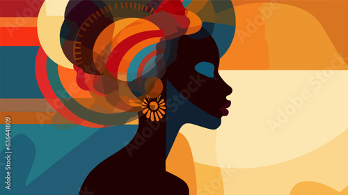 Native African woman captured in art.
