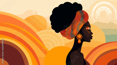 Empowering illustration of a woman from Africa.