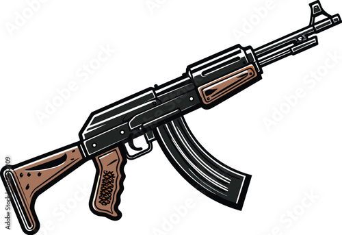 Vector of a firearm on a white background