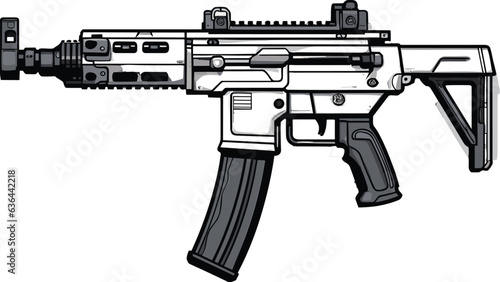Vector of a firearm on a white background