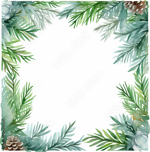 christmas frame with cones