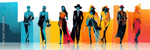 High fashion banner design with wide angle and bold colors photo