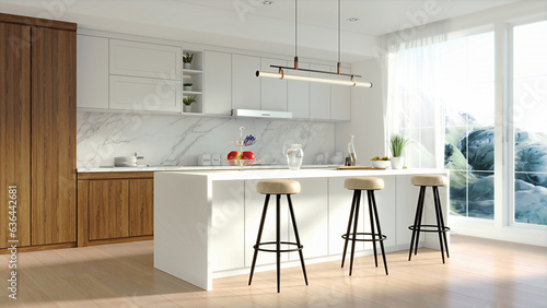 Minimalistic kitchen interior design photo