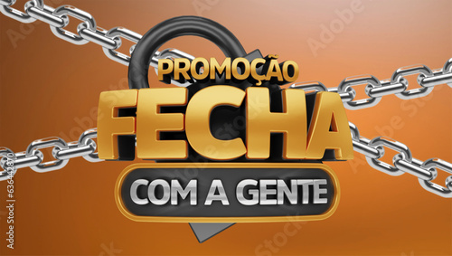 selo 3d ''promoção fecha com a gente''