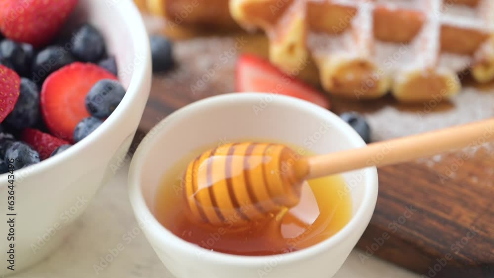 honey on honey stick with belgium waffle honey on honey stick with belgium waffle