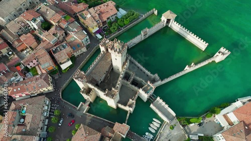 Aerial View of Scaliger Castle, City and Peninsula of Sirmione (ID: 636443678)