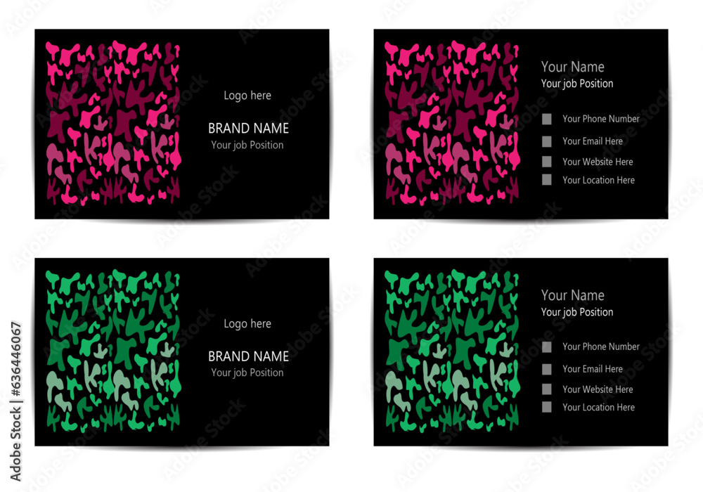 set of business cards, business card set, business card template, template, business card design.