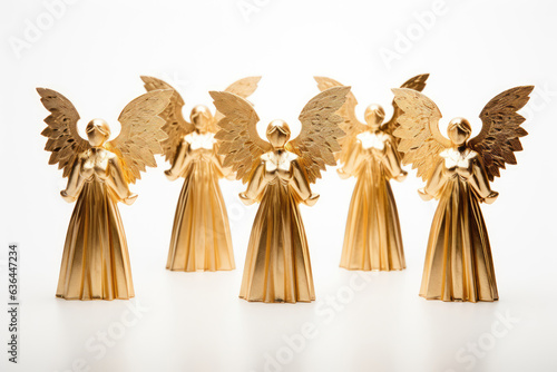 Christmas golden angels on white background © Venka
