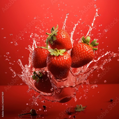 strawberries in water, Generative AI