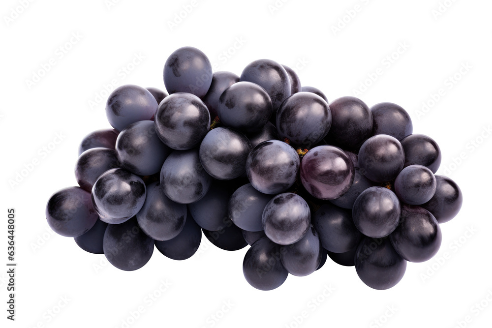 blue grapes bunch isolated on white background. Generative AI blue grapes bunch isolated on white background. Generative AI
