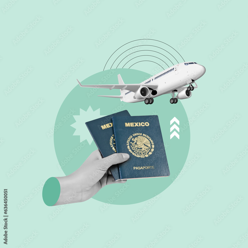 mexican passport, hand with passport, passport to travel, permission to