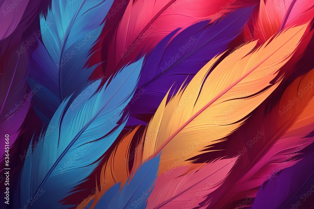Abstract background with illustration of colorful feathers Abstract background with illustration of colorful feathers