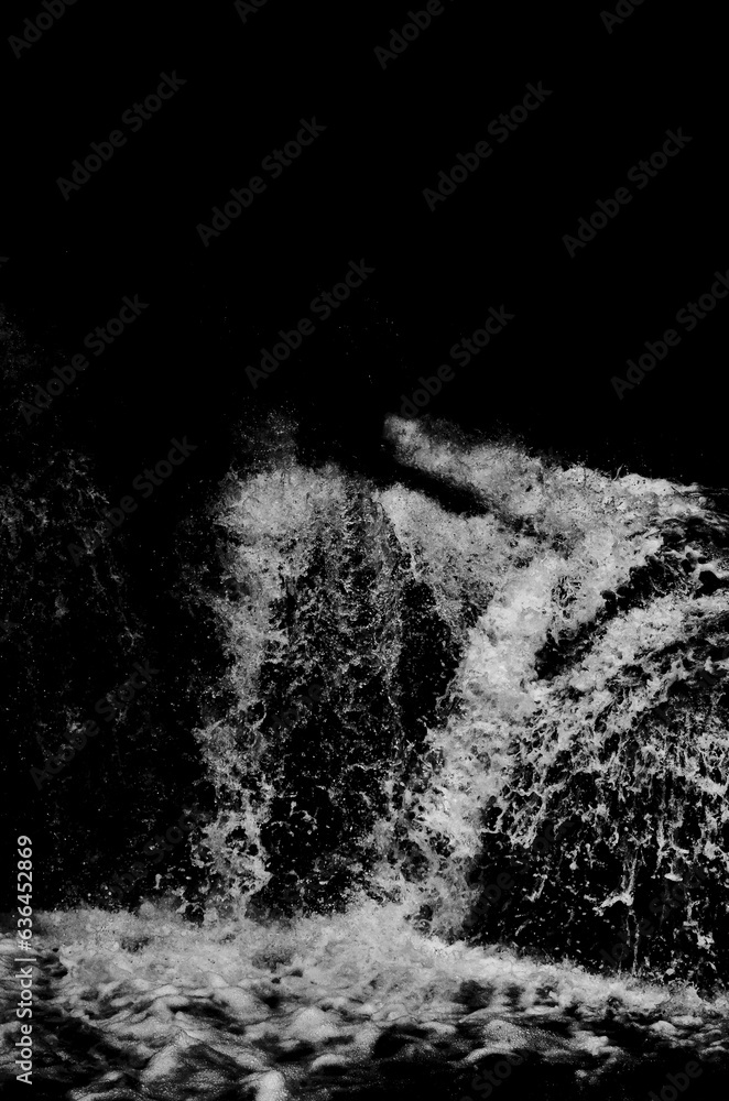 waterfall isolated on the black background waterfall isolated on the black background