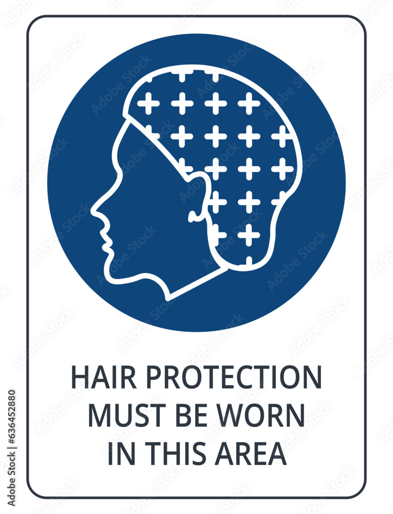 Hair Protection Symbol with Label
