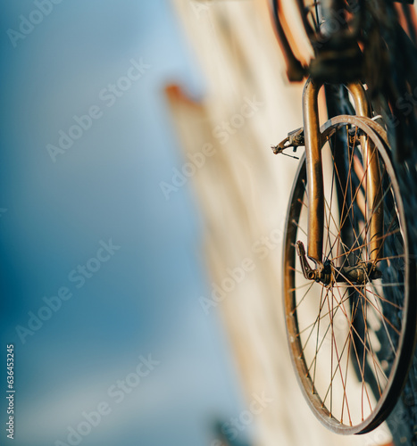 part of an old bicycle - wheel 