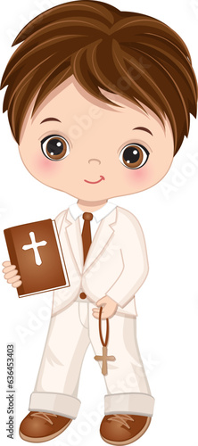 Vector First Holy Communion Cute Little Boy