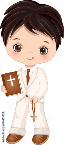 Vector First Holy Communion Cute Little Boy