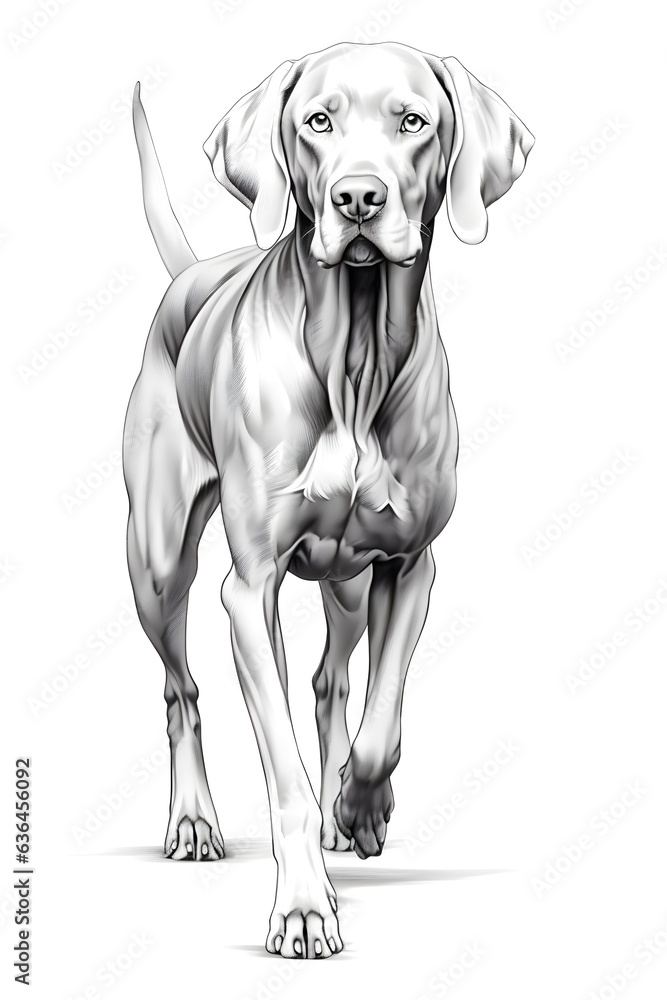 Fototapeta premium Weimaraner pencil drawing