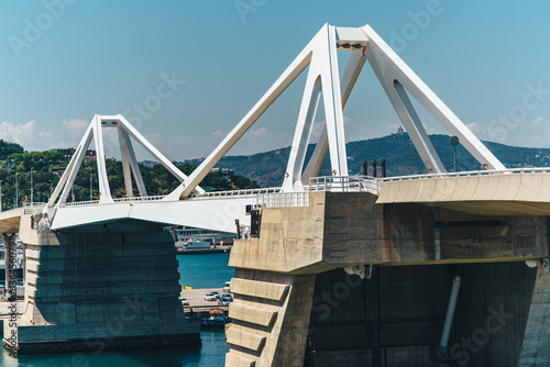 Canvas Print Movable bridge of Puente Puerta Europa, Barcelona, Spain