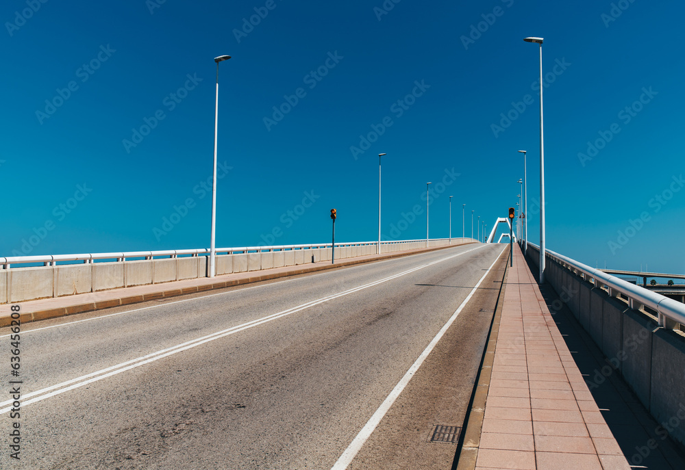 Empty freeway on a sunny summer day