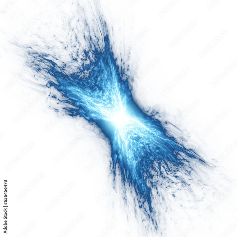 Fototapeta premium Abstract Light explode, particle effect with a glowing energy burst on transparent background. Perfect for concept art.