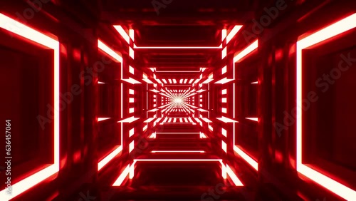 Shining Red Lights Tunnel VJ Loop