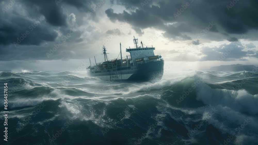 ship in the stormy sea. Generative AI ship in the stormy sea. Generative AI
