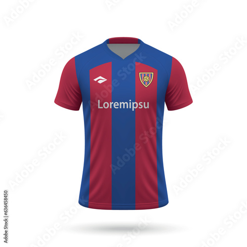 3d realistic soccer jersey in Barcelona style, shirt template football kit 2023