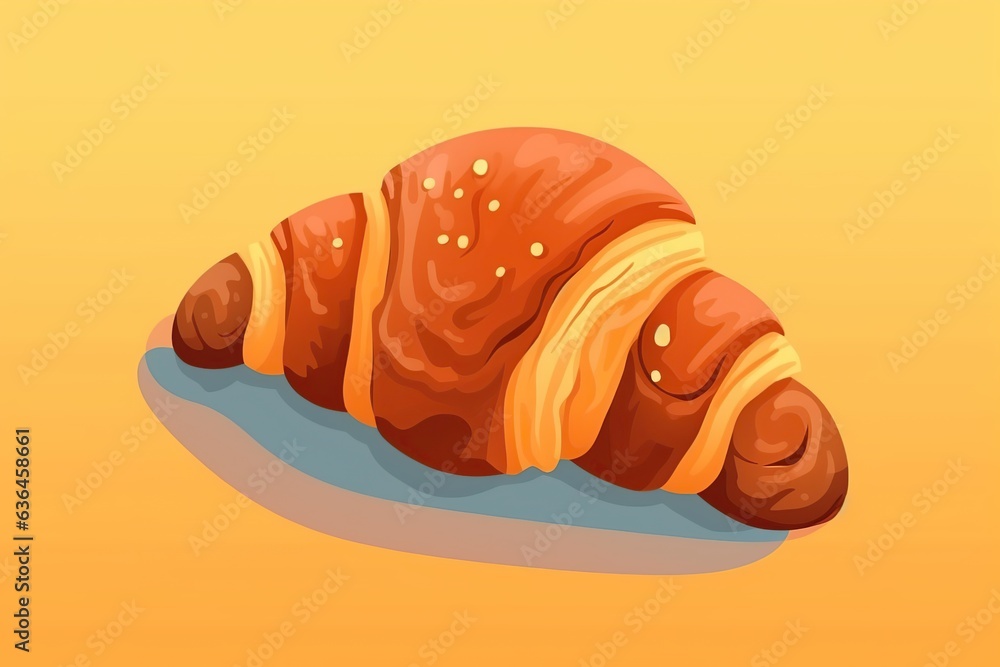 France croissant flat food icon. Flat vector illustration. Generative AI
