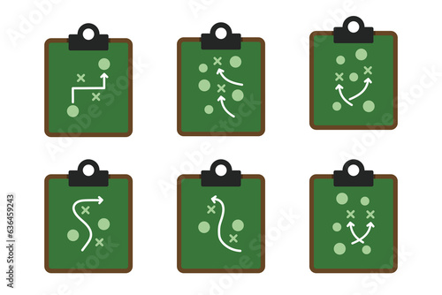 set of sport tactical board design icon vector flat illustration