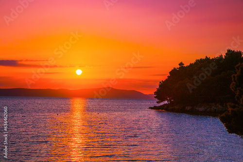 Mala Duba, Makarska riviera, Dalmatia, Croatia, Europe, amazing sunset view...exclusive - this image is sell only on Adobe stock	