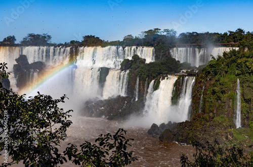 Iguazu Falls at Isla San Martin  one of the new seven natural wonders of the world in all its beauty viewed from the Argentinian side - traveling and exploring South America 